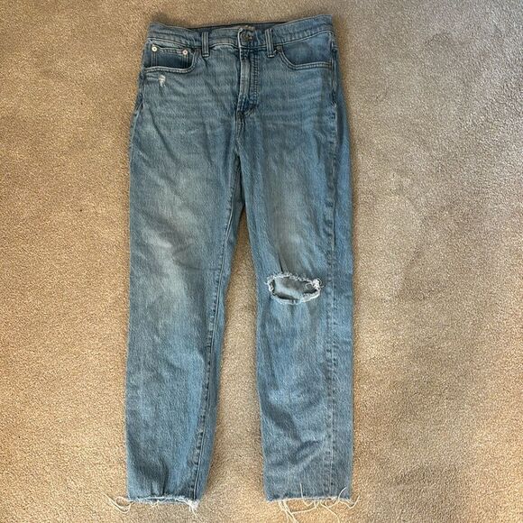 Madewell The Perfect Vintage Jean Worn Wash Distressed Raw Hem Size 29 - Picture 3 of 12